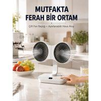 Ayarlanabilir Çift Fan Başlıklı Masa Vantilatörü