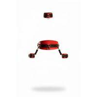 Kırmızı Siyah Harness Takım Deri Yaka Ve Kelepçe Detaylı - Brf1263