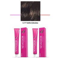 2 li Set Premium 5.77 Sütlü Çikolata - Kalıcı Krem Saç Boyası 2 X 50 g Tüp