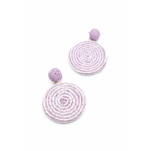 Kumaş Sarmal Küpe - Mor