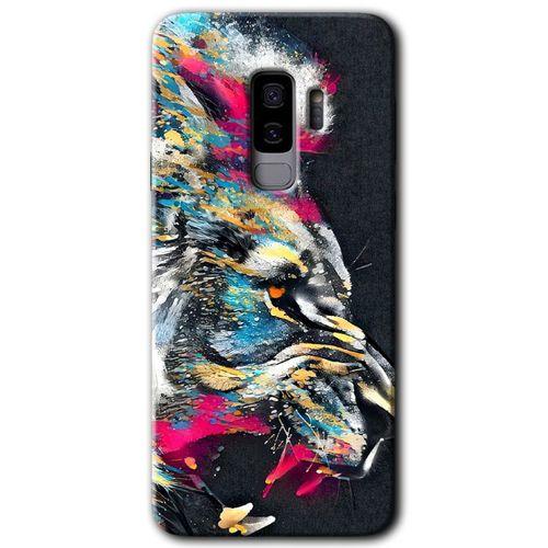 Potkal Hediye Fabrikası Samsung Galaxy S9 Plus Kılıf HD Desen Baskılı Arka Kapak - Colorfull Aslan