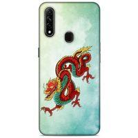 Oppo A31 Kılıf Dragons (25) Antişok Kapak Tatoo Sarı Kırmızı Ejderha