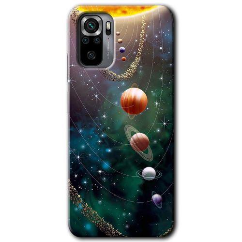 BeRa Aksesuar  Xiaomi Redmi Note 10 Kılıf Baskılı Kapak - Cosmos +Tam Kaplayan Mat Seramik
