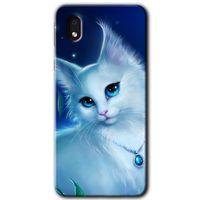 Samsung Galaxy A01 Core Kılıf Baskılı Kapak - Cat Glance + 5D Tam Kaplayan Cam