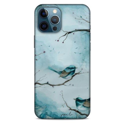Y.Liva-2020 (Mavi Kuş) Apple iPhone 12 Pro Max Kılıf Silikon Kapak Desenli