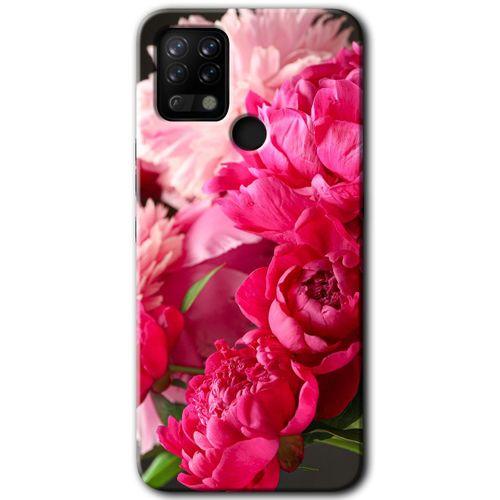 MRCİLETİSİM Tecno Pova Kılıf HD Desen Baskılı Arka Kapak+Temperli Cam - Kırmızı Beyaz Gül