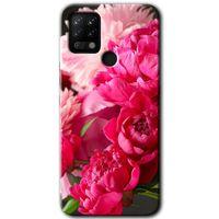 MRCİLETİSİM Tecno Pova Kılıf HD Desen Baskılı Arka Kapak+Temperli Cam - Kırmızı Beyaz Gül
