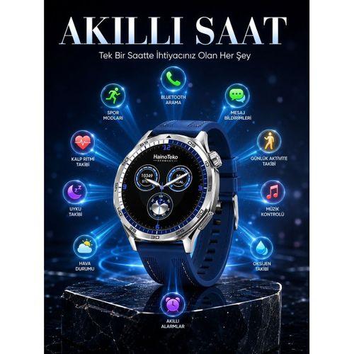 Amoled Ekranlı Bluetooth Akıllı Saat 3 Kordonlu Uzun Pil Ömürlü