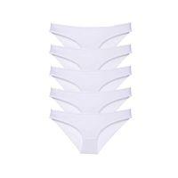 5 Adet Süper Eko Set Likralı Kadın Slip Külot Beyaz