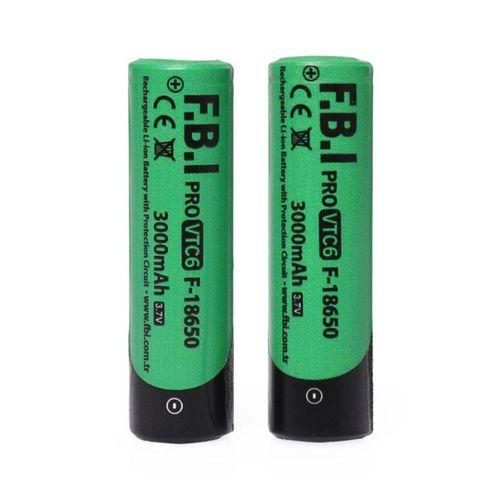 F.b.ı Vtc6 18650 3.7v 3000mah 30a Li-ion Şarjlı Pil + Pil Taşıma Kutusu 2'li Set