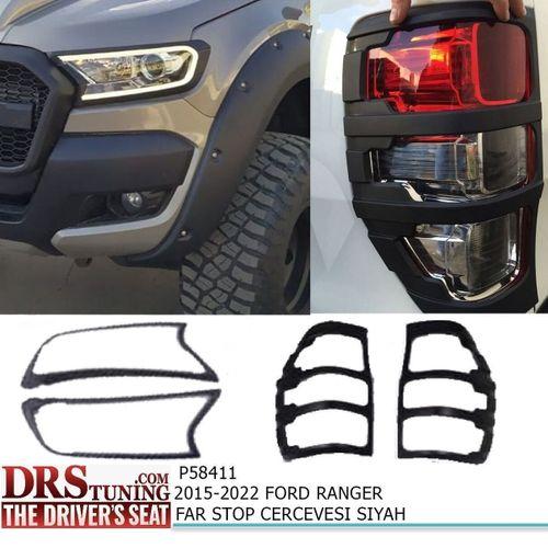 Ford Ranger 2015-2020 Far Ve Stop Çerçevesi Kaplama Siyah