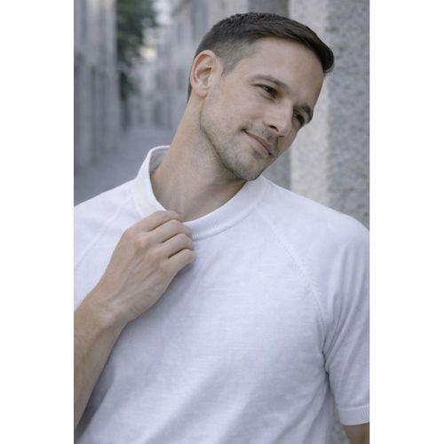 Beckett Reglan Kol İnce Triko Kısa Kollu Erkek T-Shirt - Ekru