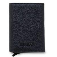 Musoo Hakiki Deri Para Gözlü Mekanizmalı Kartlık Cüzdan ADHMSC3216 Siyah