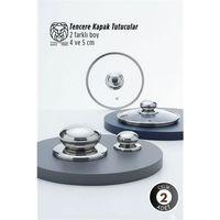 Valeria Serisi 2’li Paslanmaz Çelik Lüks Tencere Kapağı Tutucu Seti - 4-5 cm Universal