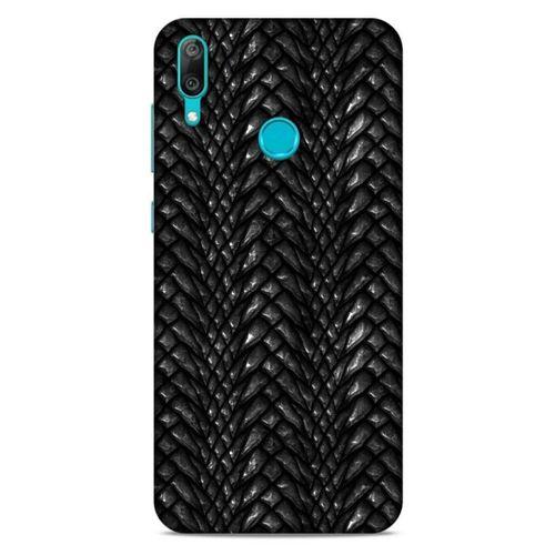 Huawei Y7 2019 Kılıf Dragons (2) Kabı Ejderha Deri Siyah