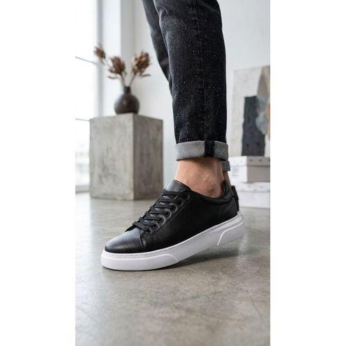 BLF-010 Erkek Sneaker Günlük Casual Spor Ayakkabı Siyah Beyaz Taban