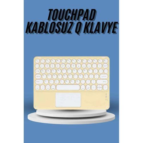 Touchpad Tüm Cihazlara Uyumlu Bluetooth Klavye Touchpad Slim Kablosuz Wifi Q Klavye