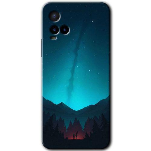 Vivo Y21s Kılıf HD Desen Baskılı Arka Kapak - Night Fores Mount + Kırılmaz Cam