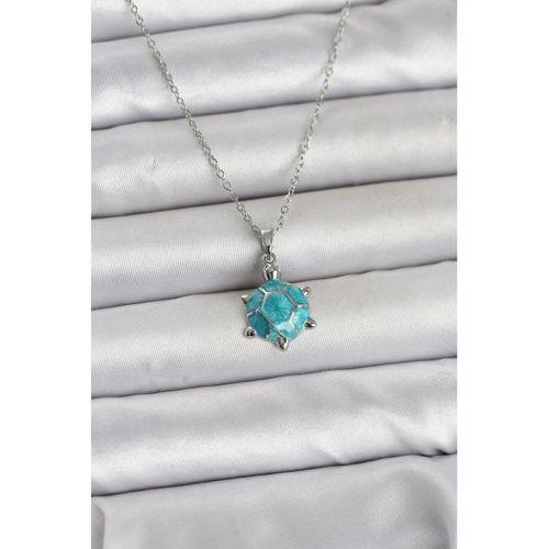 316L Çelik Zincir Gümüş Renk Kaplumbağa Model Kadın Kolye