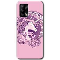 BeRa Aksesuar Oppo A54 Kılıf Baskılı Kapak - Unicorn-Pembe +Tam Kaplayan Mat Seramik