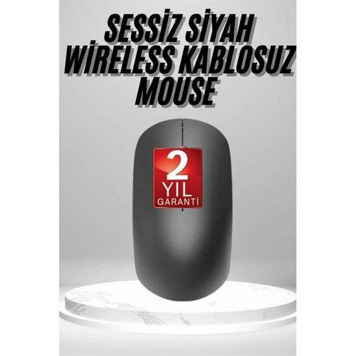 Siyah Kablosuz Mouse Wireless Mouse Minimal Tasarım