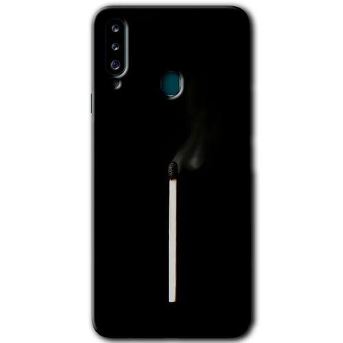 Samsung Galaxy A20s Kılıf Baskılı Kapak - Sönmüş Kibrit + 5D Tam Kaplayan Cam
