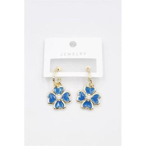 Çiçek Küpe - Mavi