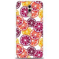 Huawei Mate 20 Lite Kılıf HD Baskılı Kılıf - Bordo Limon Dilimleri + Tam Ekran Koruyucu