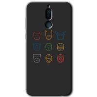 Potkal Hediye Fabrikası Huawei Mate 10 Lite Kılıf HD Desen Baskılı Arka Kapak - Avengers Minimalism