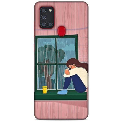 Samsung Galaxy A21s Kılıf Depresyon (18) Telefon Kılıfları Pembe Yeşil