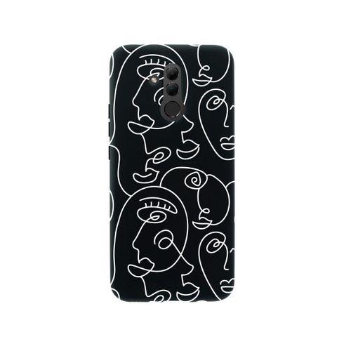 Huawei Mate 20 Lite Face Art Premium Silikonlu Siyah Telefon Kılıfı