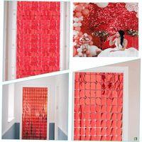 Ekstra Metalize Kırmızı Disko Kapı Perdesi