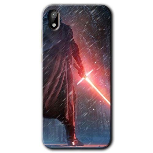 MRCİLETİSİM Huawei Y5 2019 Kılıf HD Desen Baskılı Arka Kapak + Temperli Cam - Kylo Ren