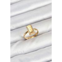 Pirinç Gold Renk Külçe Altın Model Kadın Yüzük