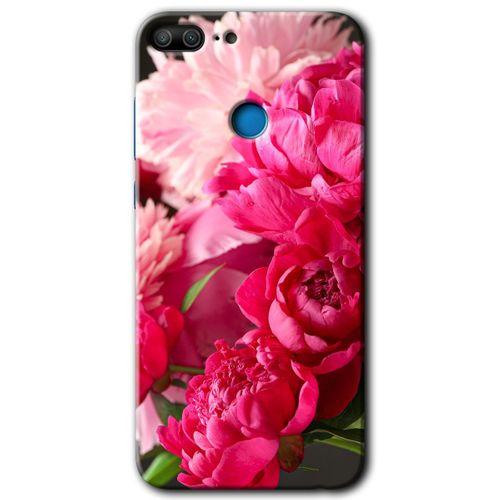 Potkal Hediye Fabrikası Honor 9 Lite Kılıf HD Desen Baskılı Arka Kapak - Kırmızı Beyaz Gül