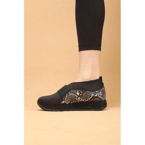 Seyna Siyah Renkli Detaylı Kadın Yürüyüş Ayakkabısı Sneakers