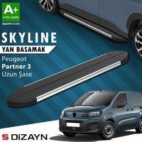 S-Dizayn Peugeot Partner 3 Uzun Şase Skyline Krom Yan Basamak 213 Cm 2018 Üzeri A+ Kalite