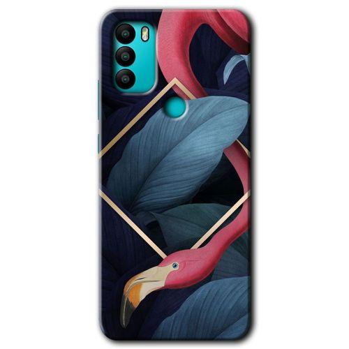 General Mobile GM 21 Plus HD Baskılı Kılıf + 9D Tam Ekran Koruyucu - Flamingo Yaprak