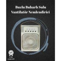 Usb Bağlantılı 3'ü 1 Arada Nemlendirici Mini Klima Fan | 7 Renk Işıklı