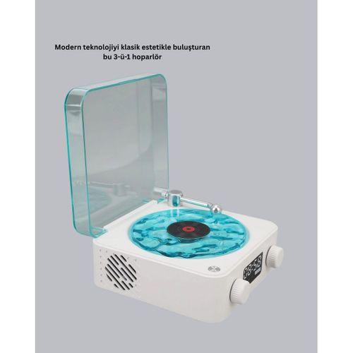 Bluetooth Hoparlörlü Gece Lambası Dijital Saat Ekranlı Su Dalgası Efektli Dekoratif