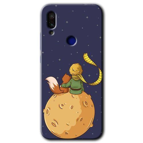 MRCİLETİSİM Xiaomi Redmi Note 7 Kılıf Baskılı Kapak - Küçük Prens + 5D Tam Kaplayan Cam