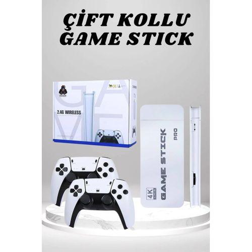 4k Hd Görüntü Kaliteli Retro Game Stick 20000 Oyunlu Çift Kollu Beyaz Game Stick