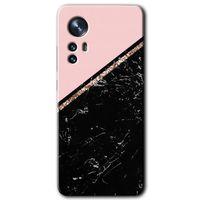 Xiaomi Mi 12 Pro Kılıf HD Desen Baskılı Arka Kapak + Temperli Cam - Yarım Mermer