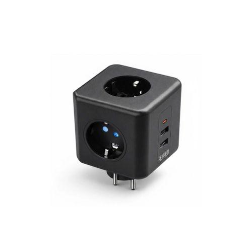 Akım Ve Voltaj Korumalı Küp Priz 3 Usb Destekli