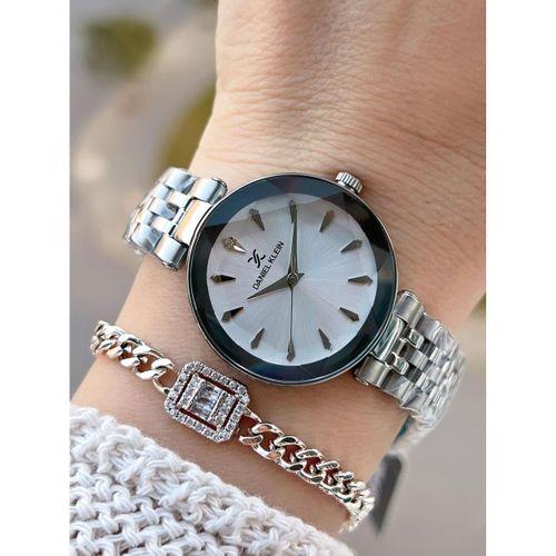 Daniel Klein Çelik Kordonlu 2 Yıl Garantili 3 Atm Suya Dayanıklı Kadın Kol Saati+Bileklik BD.10105.1