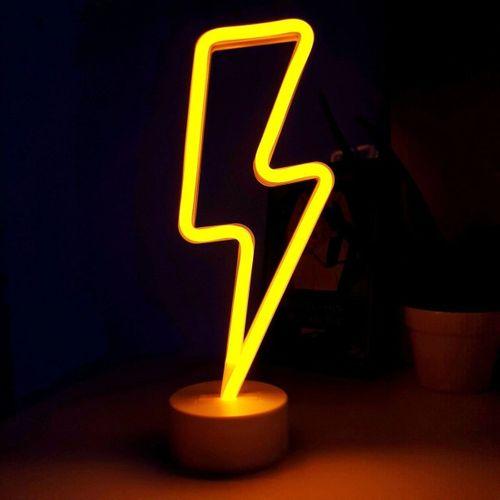 Neon Işıklı Şimşek Lamba Usb+pil