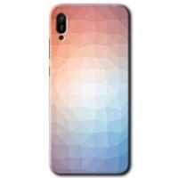 MRCİLETİSİM Huawei Y6 2019 Kılıf Baskılı Kapak - Polygon Graident 3 +Tam Ekran Koruyucu