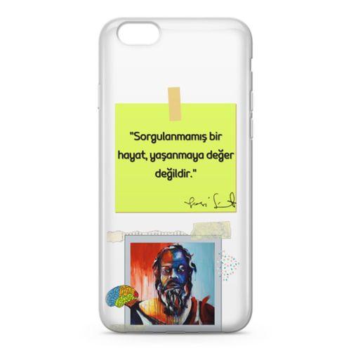 Apple iPhone 6 6s Kılıf Caps Sokrates Hayat Arka Kapak Koruma Desenli Full Koruyucu