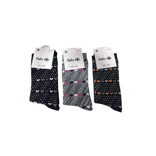 Barış Kalp Desenli Likralı Kadın Soket Çorap Adet