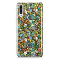 Samsung Galaxy A50 Kılıf Doodle Bilgisayar Cep Telefonu Arka Kapak Koruma Desenli Full Koruyucu